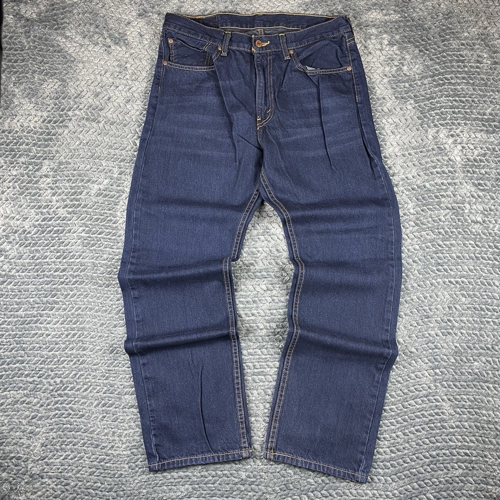 Levi's 505 Regular Fit Jeans Men's 33x30 Dark Wash 100% Cotton Straight Leg